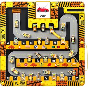 Erweicet Construction Magnetic Alphabet Maze, Educational Learning Toys for 3 4 Years Kids Boys Girls Toddlers Preschool