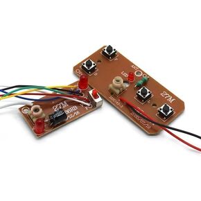 2Pcs Brown 27mhz Four-Way Remote Control Board Two-Way, RC Transmitter and Receiver Car, Robot Model Accessories for DIY Projects Remote and App Controlled Vehicles