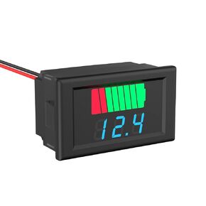 DC Battery Meter, 2 in 1 Battery Capacity Voltage Indicator 12V, 24V, 36V, 48V, 60V LED Digital Battery Tester -Waterproof Blue Display