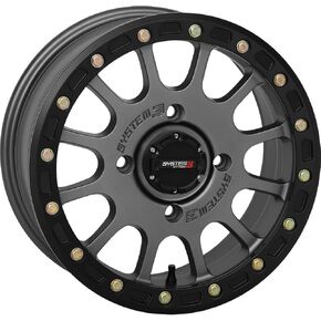System 3 Beadlocks SB-5 Matte Gunmetal 15x7 4/156 5+2 UTV SXS Wheel