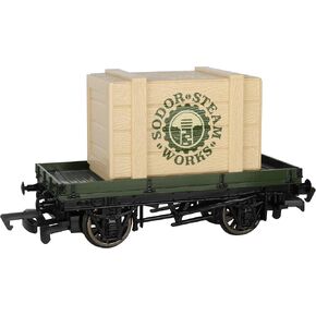 Bachmann Trains - Thomas & Friends™ 1 Plank Wagon with SODOR STEAM Works Crate - HO Scale