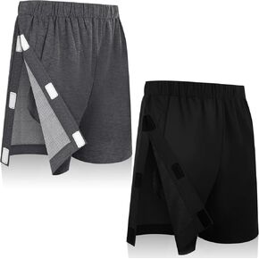 Tear Away Shorts Men Post Surgery Recovery Shorts with Pockets Side Snap Shorts for Men Women