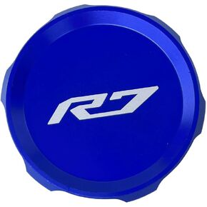 Motorcycle Accessories Parts CNC Billet Front Brake Reservoir Clutch Tank Master Cylinder Fluid Oil Cap Cover Compatible With Yamaha YZF R7 2021 2022 2023 (BLUE)
