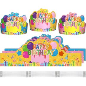 Birthday Crowns - Pack of 36 | Birthday Crowns for Kids | Birthday Hats for Kids Classroom | Happy Birthday Crowns for Classroom | Birthday Crowns for Kids Classroom