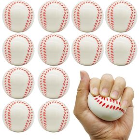 Urspasol 12-Pack Baseball Stress Balls 2.5 Inch Soft Foam Squeeze Baseball for Party Decorations, Favors & Anxiety Relief - Great for Hand Exercise, Team Building Gifts, and School Rewards