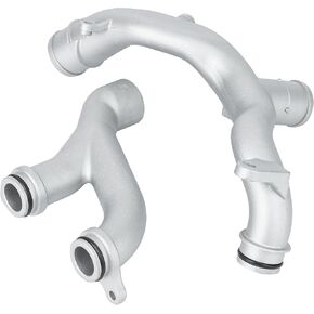 Rldym Aluminum Thermostat Top Crossover Hose Coolant Pipe Water Outlet LR092992 LR090630 for Land Rover for Range Rover Sport LR4 Discovery for Jaguar XJ XF XE F-Type Engine, AJ813917 AJ813865