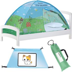 Pink Unicorn Tent Kids Bed Tent Twin Size Bed Tent for Girls - Toddler Bed Tents for Boys - Under Bunk Bed Tent for Top Bunk - Privacy Pop Up Sleeping Tent – Educational Magical Dream Tent