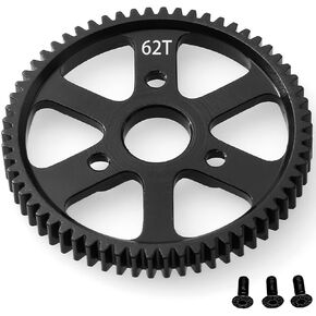 32P Spur Gear, 62T 0.8 Metric Pitch, Compatible with 32P, Hardened Steel 62 Tooth 0.8M Spur Main Gear for 1/10 TRAXXAS Ford Rustler Slash Stampede 4X4 Summit T-Maxx E-REVO Jato Arrma, Replace #3959
