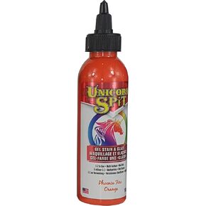 Unicorn SPiT 5770003 Gel Stain and Glaze, Phoenix Fire 4.0 FL OZ Bottle, Orange