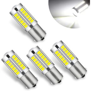 4 قطع 1156 لمبة إشارة الانعطاف LED للسيارات، 5630/5730-33SMD توصيل لوحة الكمبيوتر والتشغيل تركيب غير مدمر، لمبة استجابة سريعة عالية السطوع، استبدال الإضاءة المقاومة للماء (أبيض) in Kuwait