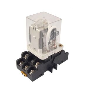 uxcell A11063000ux0050 Coil Voltage Power Relay, 3PDT 11 Pin with Socket, JQX-38F, 40 Amp, DC, 24V