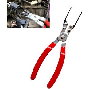 Pack-1 Car Relay Disassembly and Assembly Pliers, 8.8" Long Easy-grip Handle Claw Hook Clip Fuse Replacement Tool, Multi-functional Puller Pliers, Universal Repair Accessories for Cars (Red)