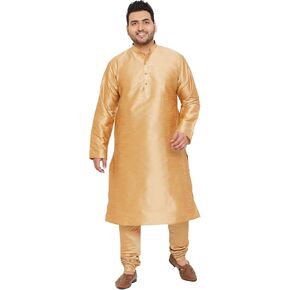 Elina fashion Men's Plus Size Banglori Silk Kurta Pajama (Payjama) Indian Designer Solid Traditional Wear