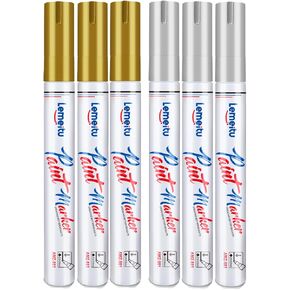 Paint Pens,2 Count Permanent Oil Based Paint Markers,Never Fade Marker Pen,for Office, Art projects, Rock Painting, Ceramic, Glass, Wood, Plastic, Metal, Canvas,Silver