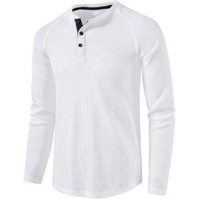Men's Henley Shirts Fashion Long Sleeve Lightweight Button T Shirts