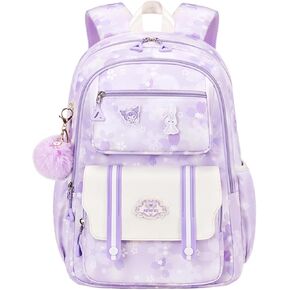 Girl backpack,Kids Backpack for Girl Kawaii Lightweight School Backpack Anti-theft Back Pocket Print Flowers Elementary Bookbag(Blue)