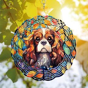 64memory Basset Hound Wind Spinner, Basset Hound Dog Wind Spinner Hanging for Yard and Garden, Unique Gift Wind Spinner, 3D Hanging Wind Spinner Outdoor, Cute Basset Hound Wind Spinner