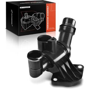 A-Premium Engine Coolant Thermostat Housing Assembly Compatible with Audi A4 A4 Quattro 2005-2009 A6 2006-2009 2.0L 2.8L 3.0L 3.2L