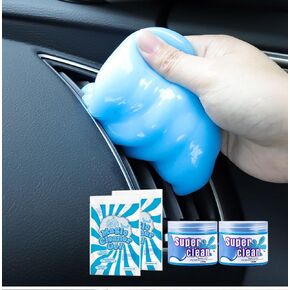 Car Cleaning Gel Automotive Dust Car Crevice Cleanerfor PC Keyboard Cleaning Car Detailing Laptop Dusting Blue 2Bag&2Bottle