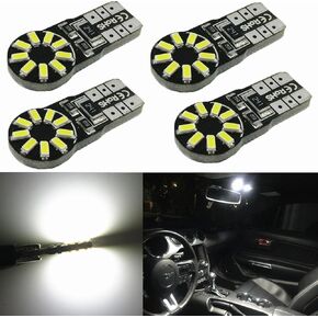 Alla Lighting 4x 194 168 LED Light Bulb 6000K White Super Bright 175 168 2825 W5W T10 Wedge 3014 SMD LED Replacement Bulbs CAN-BUS for Car Interior Map Dome Trunk License Parking Lights
