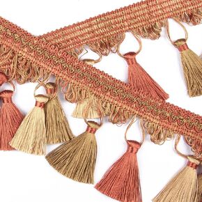 BEL AVENIR Tassel Fringe Trim 6.5 Yard x 3.54 Inches Luxury Hand Knitting Tassel Fringing Trimmings - White