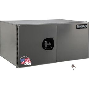 Buyers Products 1705410 Silver Pro Series Smooth Aluminum Underbody Truck Box with Barn Door, 18x18x48 Inch, Durable Vehicle Tool Box for Storage and Organization