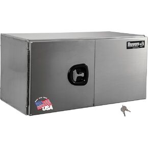 Buyers Products 1705410 Silver Pro Series Smooth Aluminum Underbody Truck Box with Barn Door, 18x18x48 Inch, Durable Vehicle Tool Box for Storage and Organization