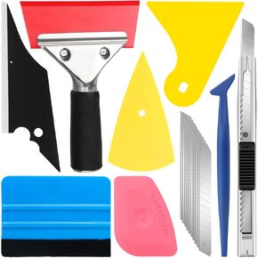 DIYSELF 18 Pcs Window Tint Kit, Vinyl Wrap Tool Kit - Professional Window Tint Tools & Squeegee for Vinyl - Complete Car Wrap Kit & Tint Kit for Car Wrap, Stained Glass Window Film, Wallpaper