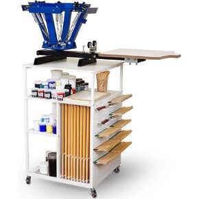 Caydo Screen Printing Storage Cart, Screen Frame Rack Shelf for Screen Printing –Compatible with Screen Printing Machine and Storage with Screen Printing Frame, Fabric Ink, Screen Printing Squeegee