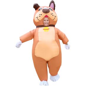Inflatable Costume for Kids Dog Halloween Costumes for Kid Funny Bulldog Blow Up Costumes for Boys Girls Cosplay Party