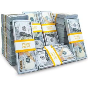 Prop Money 200 pcs Movie Money Play Money Number Learning Education Toys for Girls Boys, Ages 3+ Develops Early Math Skills, 3 4 5 Year Old Girls Boys Birthday