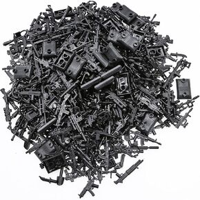 500pcs Weapons-Machine-Guns-Rifles Compatible with Major Brands,Minifigures-add-ons-Militarybase-Toy-Soldiers-Police, WW2-Modern-SWAT-Battle-Ammo-Belt-gas mask-Decations for Army-Men
