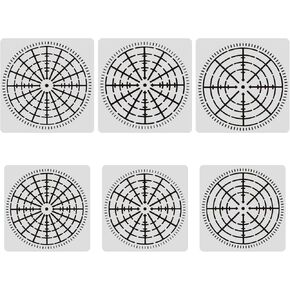 YKW 6 Pieces Mandala Dot Painting Tool Stencils Template Set, 4/8/12/16 Segment Creative Mandala Stencils Reusable Painting Stencils for DIY Painting Art Projects on Wood Furniture Decoration, White
