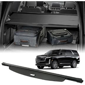 Compatible with 2021-2025 Cadillac Escalade/Chevy Suburban/Tahoe/GMC Yukon,XL Cargo Security Shade Cover Privacy Screen Retractable Rear Storage Cargo Luggage Security Shield Shade