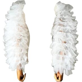 Bridal Sleeves Detachable Tulle Long Puff Bubble Sleeves with 2 Elastic Bands
