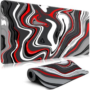 Gaming Mouse Pad Big Mousepad with Non-Slip Rubber Base, 31.5 x 11.8 in XL Large Desk Mat for Gaming Home Office, Long Keyboard Pad Mouse Mat for Computer with Stitched Edges, Pink Topographic