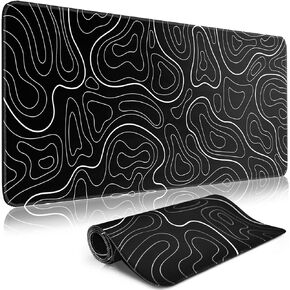 Gaming Mouse Pad Big Mousepad with Non-Slip Rubber Base, 31.5 x 11.8 in XL Large Desk Mat for Gaming Home Office, Long Keyboard Pad Mouse Mat for Computer with Stitched Edges, Pink Topographic in Saudi Arabia