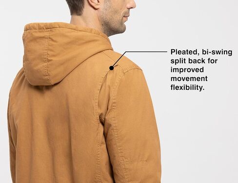 Rdruko Men's Work Jackets Flannel Lined Insulated Cotton Workwear Hooded Winter Coats in Kuwait