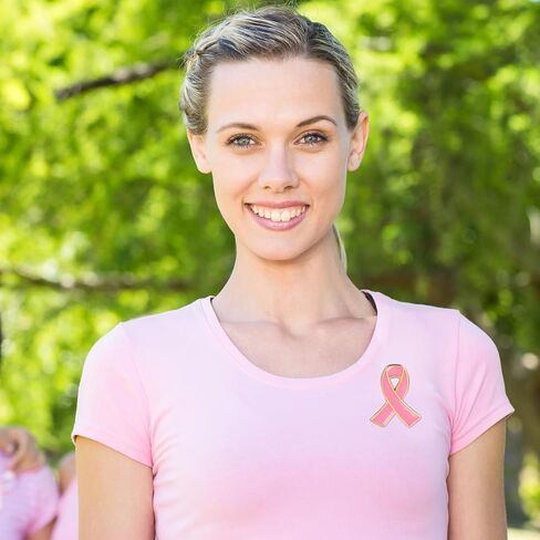 30Pcs Breast Cancer Awareness Pins, Pink Ribbon Brooches Unisex Metal Lapel Pins for Charity Recognition in Kuwait