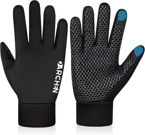 DARCHEN Kids Winter Gloves Black Cycling Gloves Running Water Repellent Touchscreen Warm Fleece Anti-slip for Boys Girls Age 4-12 Years Old Cycling Football Gloves in Saudi Arabia