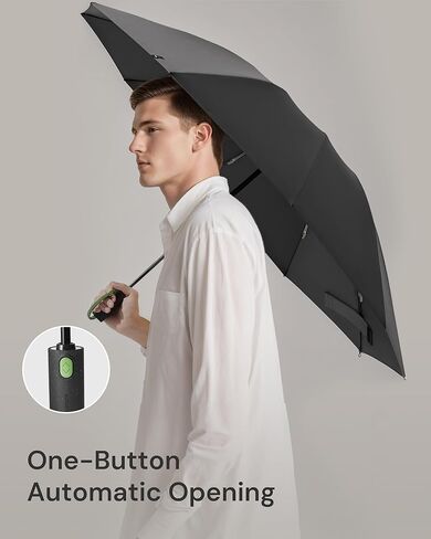 BENEUNDER Travel Compact Umbrellas for Rain - Inverted Reverse Folding Umbrella - 45in/115cm Heavy Duty Windproof Automatic Umbrella for 2-3 People in Saudi Arabia
