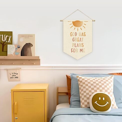 Christian Bible Banner, Sunday School Decorations for Classroom, Christian Nursery Decor, Inspirational Religious Wall Hanging Pennant Flag Banner Decor for Kids Room Preschool Classroom in Kuwait