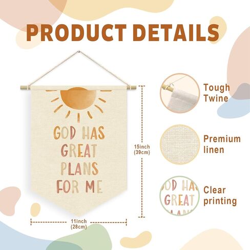Christian Bible Banner, Sunday School Decorations for Classroom, Christian Nursery Decor, Inspirational Religious Wall Hanging Pennant Flag Banner Decor for Kids Room Preschool Classroom in Kuwait