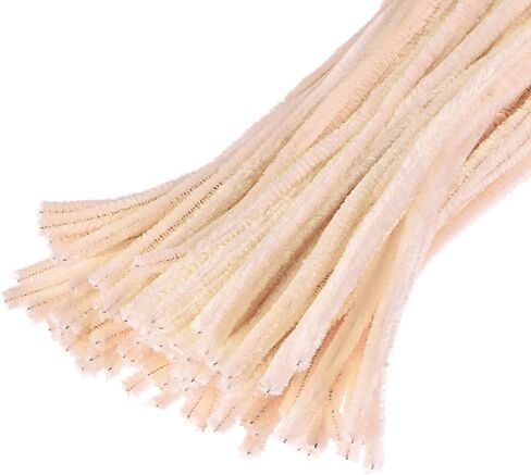 YOKIVE 100 Pcs Pipe Cleaners, Chenille Stems Decoration, Great for DIY Art Craft Supplies (6mm 12 Inch Beige) in Saudi Arabia