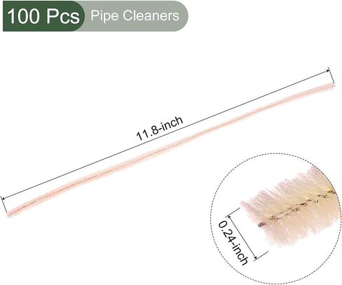 YOKIVE 100 Pcs Pipe Cleaners, Chenille Stems Decoration, Great for DIY Art Craft Supplies (6mm 12 Inch Beige) in Saudi Arabia