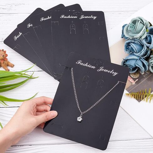 FINGERINSPIRE 150 قطعة من بطاقات عرض المجوهرات بأنماط الزهور وبطاقات عرض القلائد من الورق المقوى وبطاقات تعليق للأقراط والقلائد والأساور (2.5 × 2 بوصة) in Kuwait