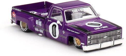 نموذج سيارة مصغر بمقياس حقيقي متوافق مع شيفروليه سيلفرادو Dual KAIDO V1 Purple Limited Edition 1/64 Diecast Model Car Kaido House KHMG084 in Kuwait