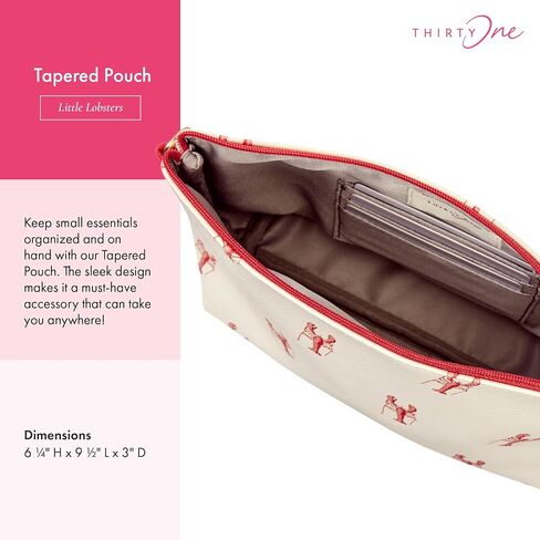 THIRTY-ONE Gifts Tapered Pouch, Zippered Pouch for Purse, Travel Bag, or House Organization, Little Lobsters in Saudi Arabia