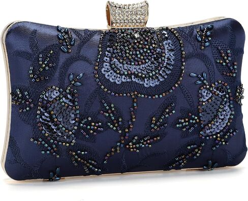 UBORSE Women's 1920s Vintage Clutch Purse Beaded Floral Evening Bag Hard Shell Sequin Handbag Clutch in Kuwait