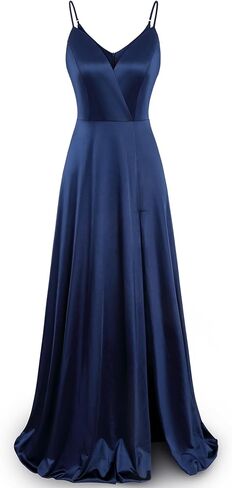 Women's Vintage 1950's Surplice V Neck Split Thigh Evening Party Formal Dress in Kuwait